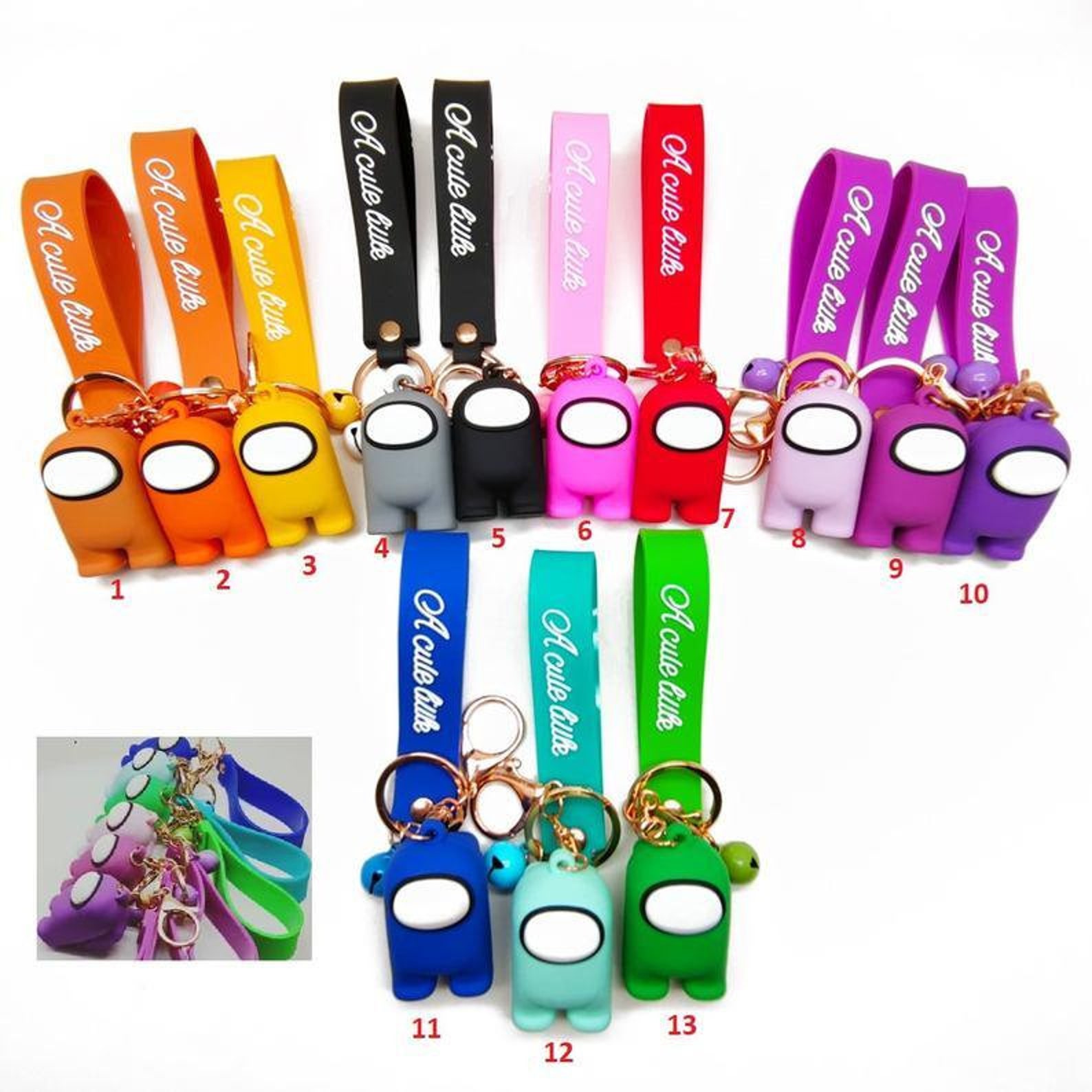 Cute Gamer Keychain Video game keychain Key ringAmong us Etsy