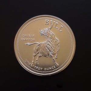 Bull and Bear 1 oz. Silver Coin - .999 Fine Silver - Limited Edition