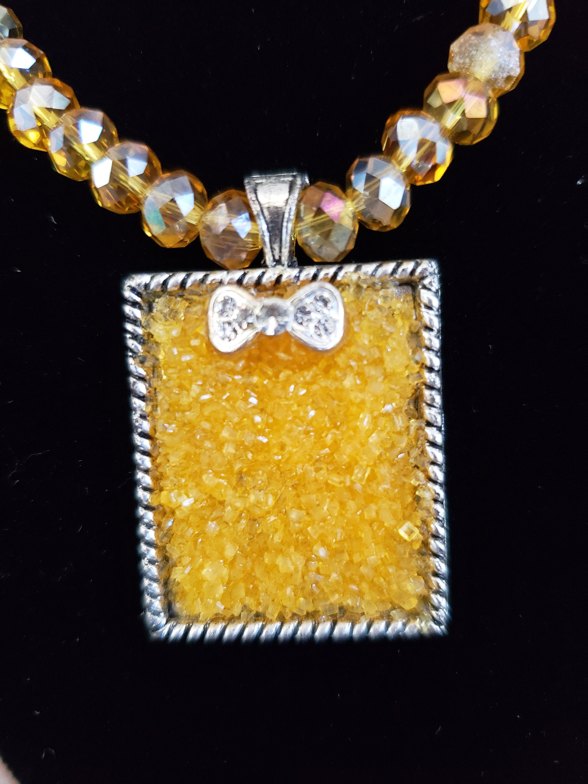 Yellow Necklace and Earrings Set Etsy UK