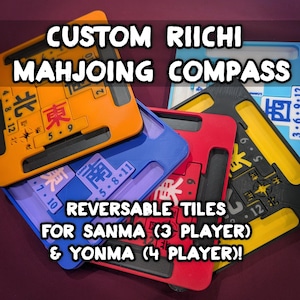 Custom Player Adjustable Riichi Mahjong Wind Direction Indicator Compass (Yonma and Sanma)