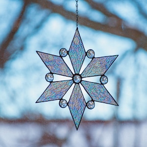 Stained Glass Snowflake Pattern Christmas Beginner Stained Glass ...