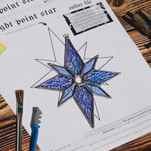 Stained Glass Suncatcher Pattern Christmas, Beginner Stained Glass Pattern, Stained Glass Pattern Digital Download, Glass Suncatcher DIY