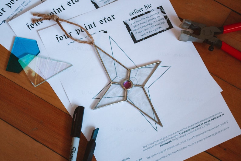 Stained Glass Suncatcher Pattern Download Beginner Stained Etsy