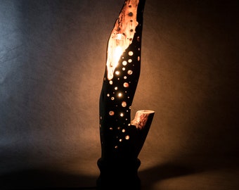 Handmade wooden table lamp