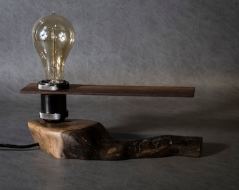 Handmade wooden table lamp