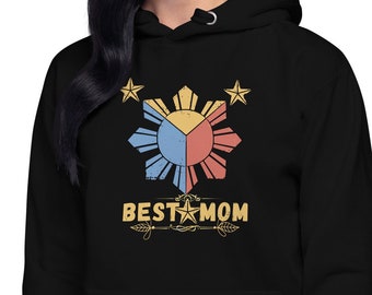Best mom hoodie/ Gift for mom/ Christmas gift for mom/ Black hoodie/ Cotton and polyester hoodies/ Unique Philippine gift/ Filipino clothing
