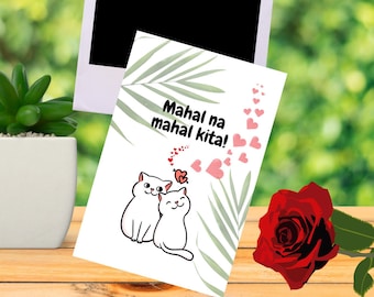 Tagalog valentine card/ Mahal na mahal kita- Standard Postcard/ Filipino Valentine card/ I love you so much card/ Tagalog greetings card