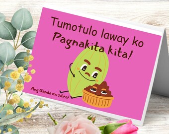 Funny tagalog  Greeting card for Valentine's day/ Tumutulo laway ko pagnakita kita manga at bagoong graphic/ best pinoy greetings card