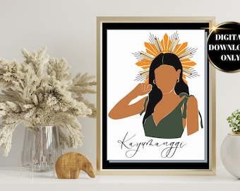 Kayumanggi- Filipina wall art printable instant download/ Female portrait wall decor digital download/ Philippine culture/ office wall arts