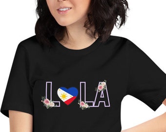 ローラのTシャツ/黒の半袖ユニセックスTシャツ/黒のTシャツ/おばあちゃんへのプレゼント/ローラへのプレゼント/フィリピンのお母さんへのプレゼント/母の日プレゼント