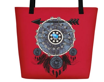 Beach Bag Dream catcher Beach bag 16x20 inchs/  Red color bag/ Dream catcher bag/ Unique gift for her/ Housewarming gift/ Designer beach bag