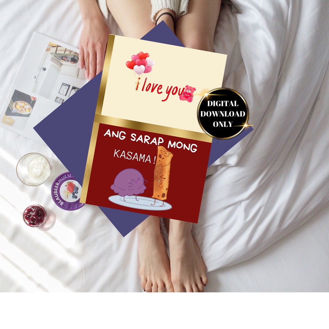 Ang Sarap Mong Kasama Tagalog filipino Valentines Cards/ Ube and Lumpia