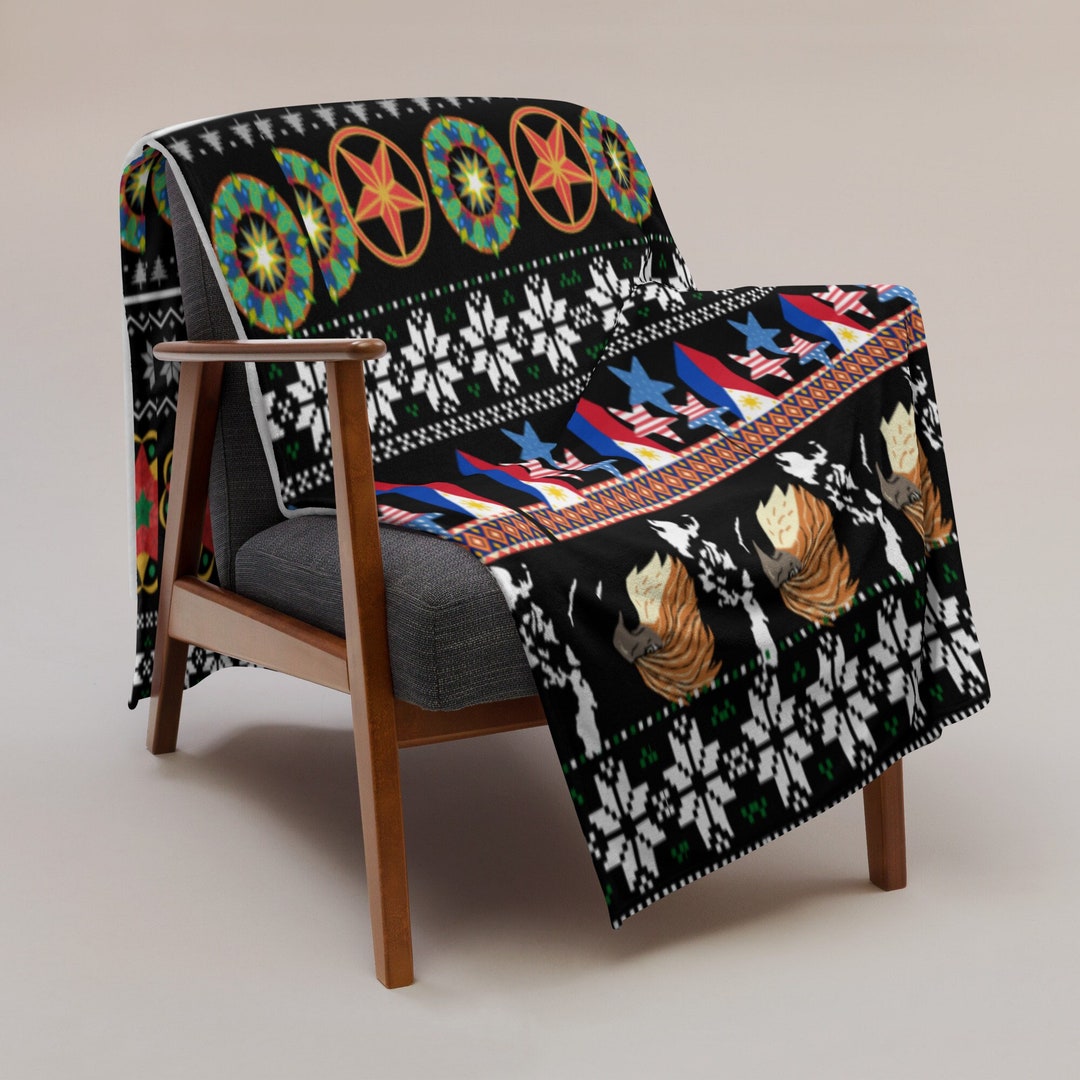 Filipino Pride Throw Blanket/ Parol Ornament Blanket/ Philippines Eagle