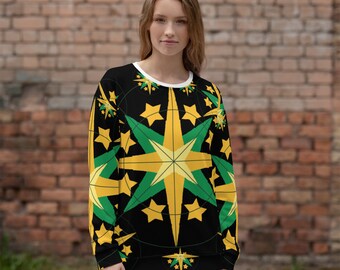 Parol all over print Unisex Sweatshirt Filipino Parol Christmas sweater/ Add Filipino Pride with All over print Parol sweater yellow, green