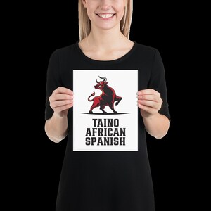 Taino African Spanish Bull Design Digital Illustration 8x11 size