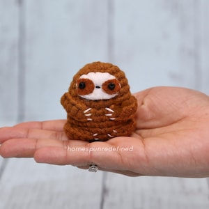 Crochet Sloth Keychain, Cute Kawaii Sloth, Animal Lover’s Gift