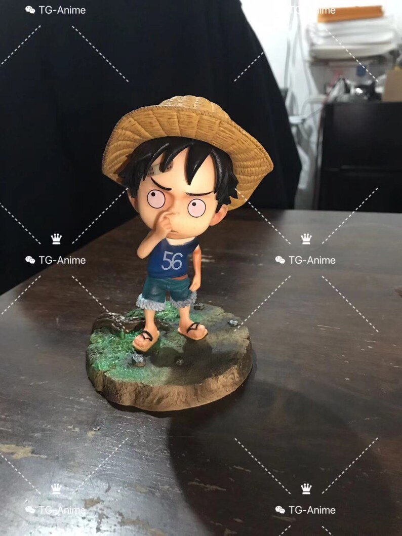 Anime One Piece Monkey D Luffy Childhood Statue Model Toy Gift