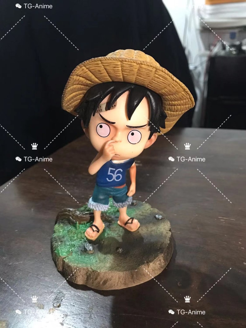 Anime One Piece Monkey D Luffy Childhood Statue Model Toy Gift