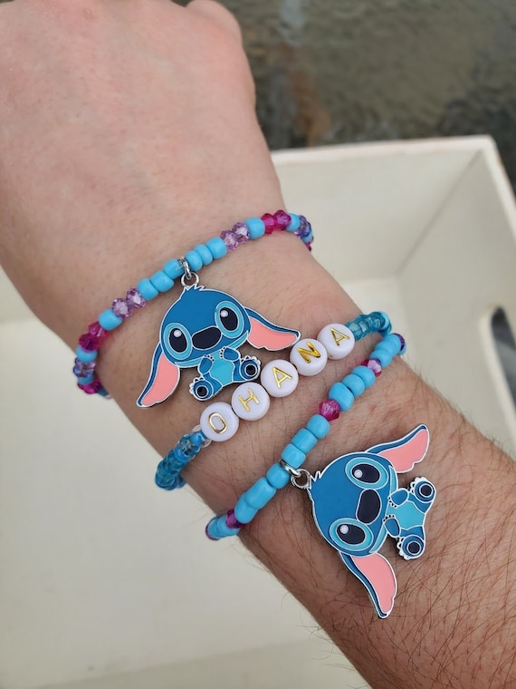 Disney Stitch Charm Bracelet Cartoon Lilo & Stitch Inspired Bracelet DIY  Stitch Pendant Beads Bangle for Women Jewellry Gifts