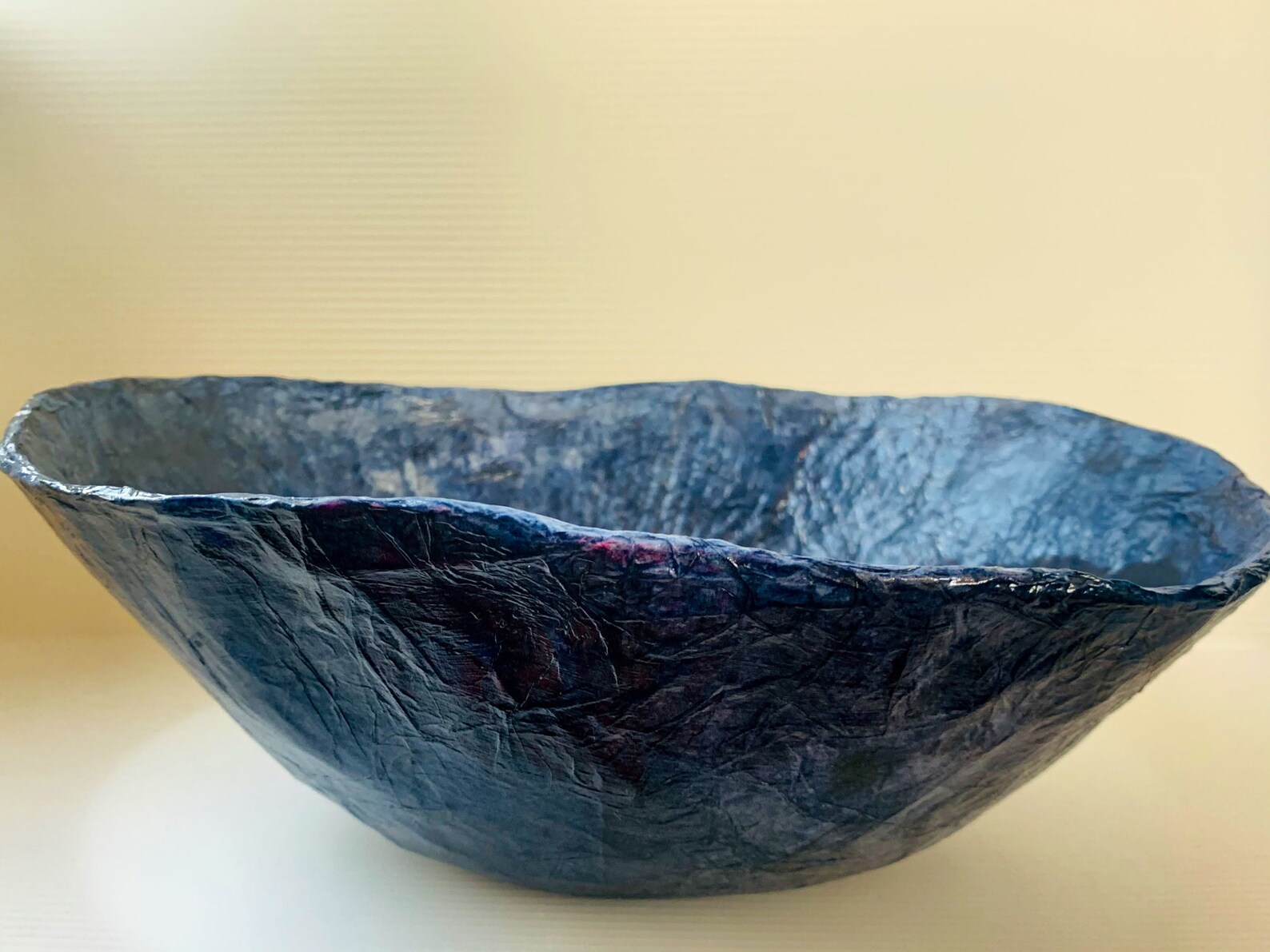 Large blue handmade papiermâché bowl Etsy