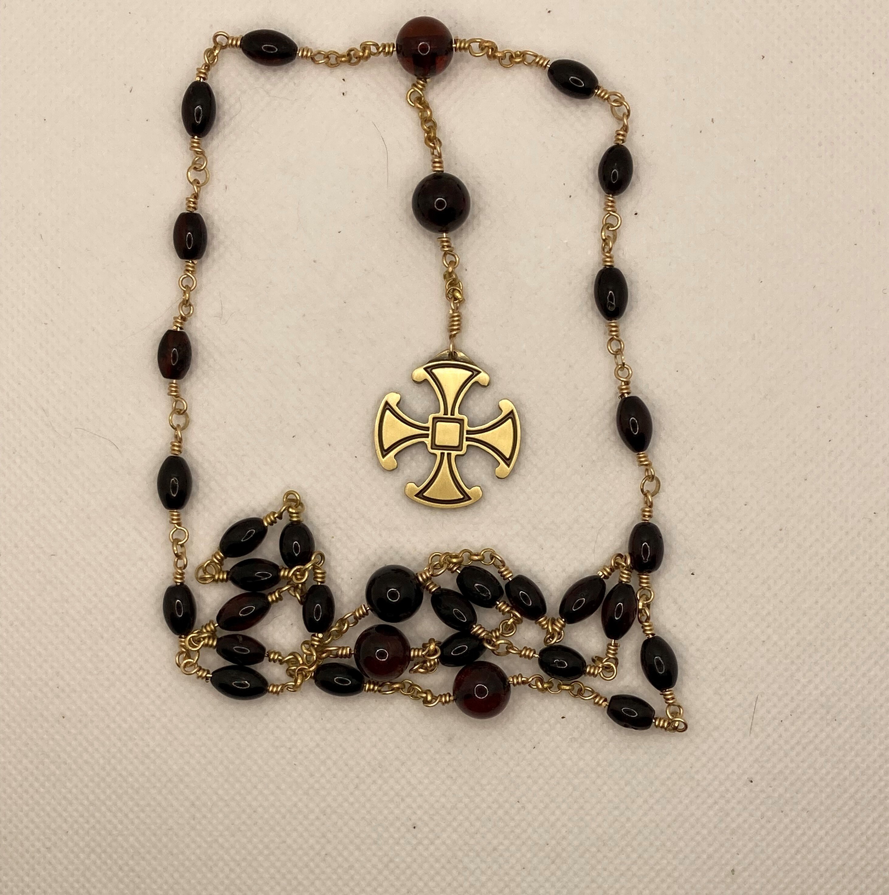 Anglican Rosary in Brass With Cherry Amber - Etsy