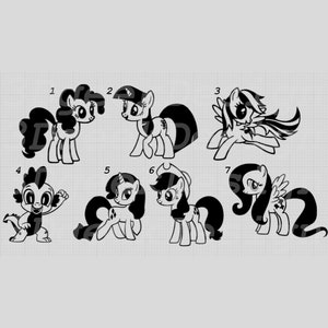 Pony Pinkie Pie, Twilight Sparkle, Rainbow Dash, Spike, Fluttershy, Apple Jack, Rairity Decal