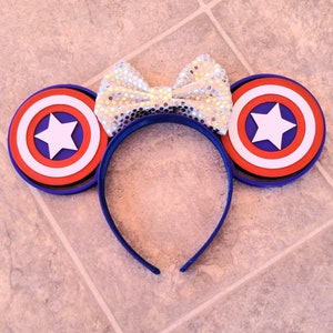 American Superhero Shield 3D Printed Mouse Ears