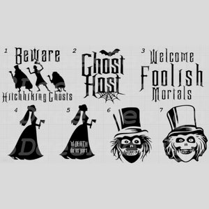 Mansion Ghosts, Foolish Mortals, Mansion Bride, Hatbox Ghost, Ghost Host Decals