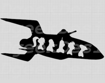 Futurama Planet Express Ship con calcomanía de tripulación