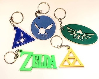 Zelda Logo, Navi, Triforce, Hylian Shield Keychains