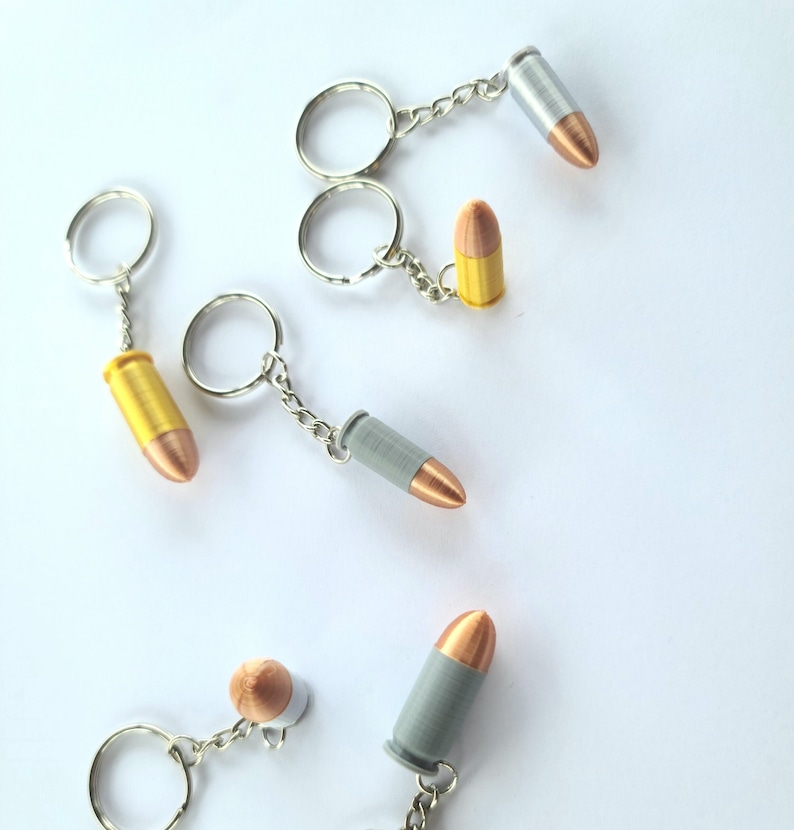 Bullet 3D Printed Keychains, Ammo Keychain - Etsy