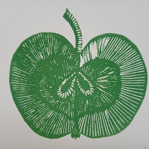 linogravure POMME, impression d'art originale, art de la nature, gravé et imprimé à la main, illustration botanique, estampe nature
