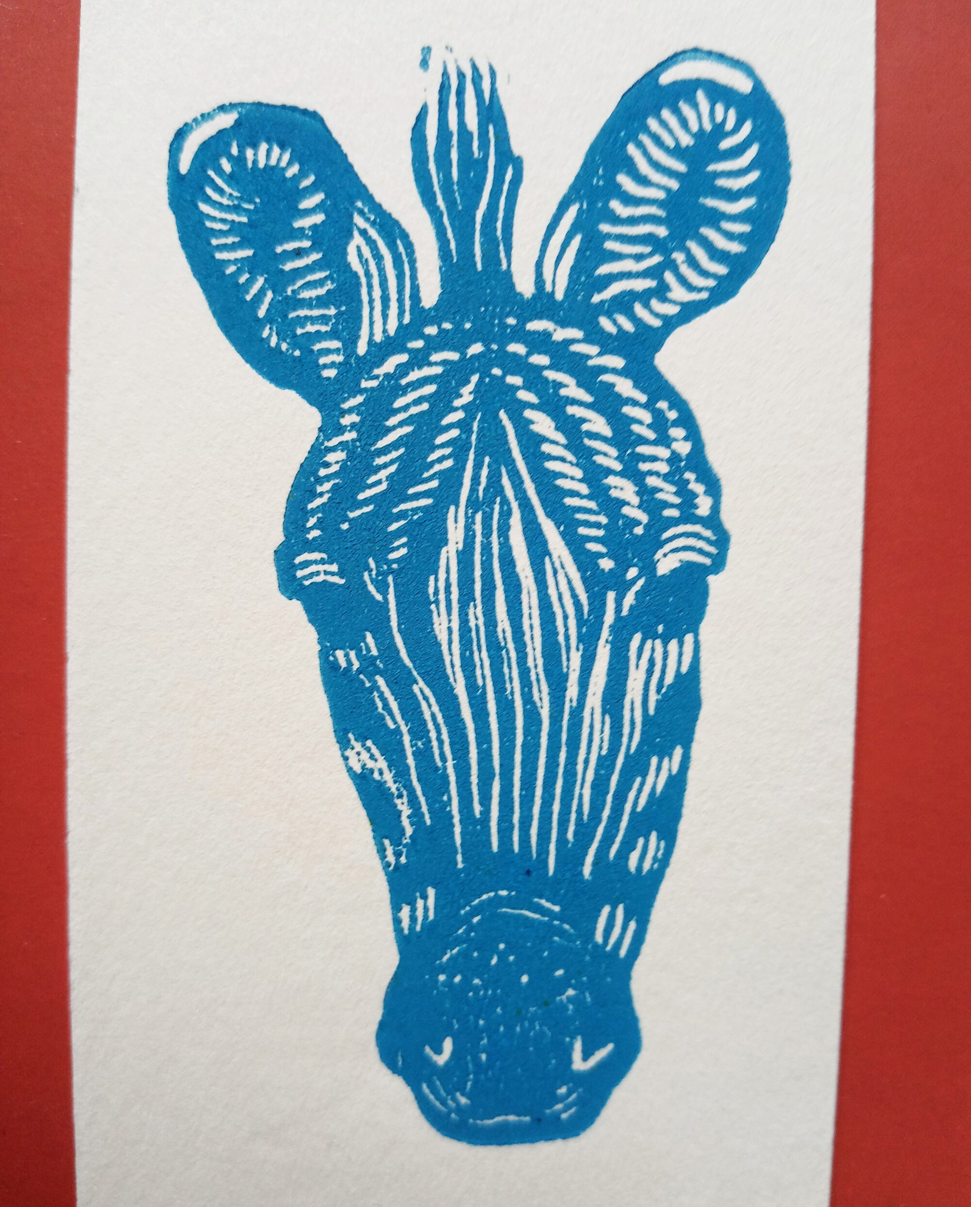 Bookmark Zebra Linocut Original Art Print African Animal - Etsy