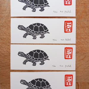 Turtle Bookmark-linocut, Original Art Print, Nature Art, Zoological ...