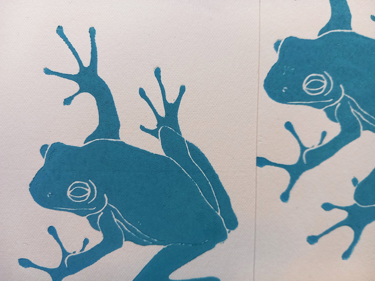 Linocut Frog - Original Art Print, Nature Wall Art, Limited Edition ...