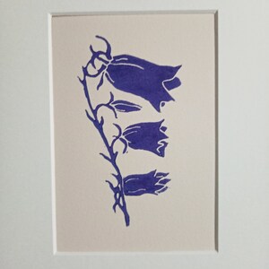 linogravure Fleur - impression d'art originale, édition limitée, illustration botanique, nature art floral, gravé et imprimé à la main
