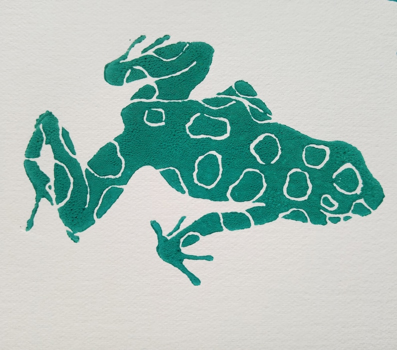Linocut Frogs - Original Art Print, Natural Home Decor, Nature Art ...