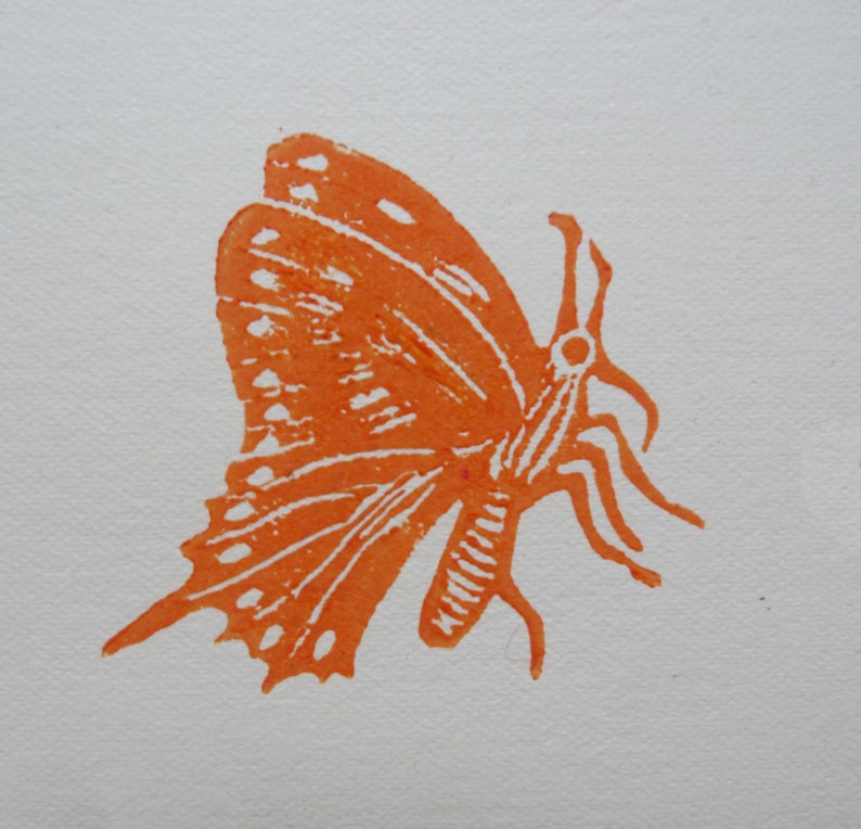 linocut Butterflies, original art print, engraved and hand printed, Insect illustration, nature art, garden artwork image 9