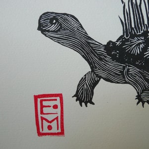 Linocut Turtle Original Art Print, Nature Artwork, Limited Edition ...