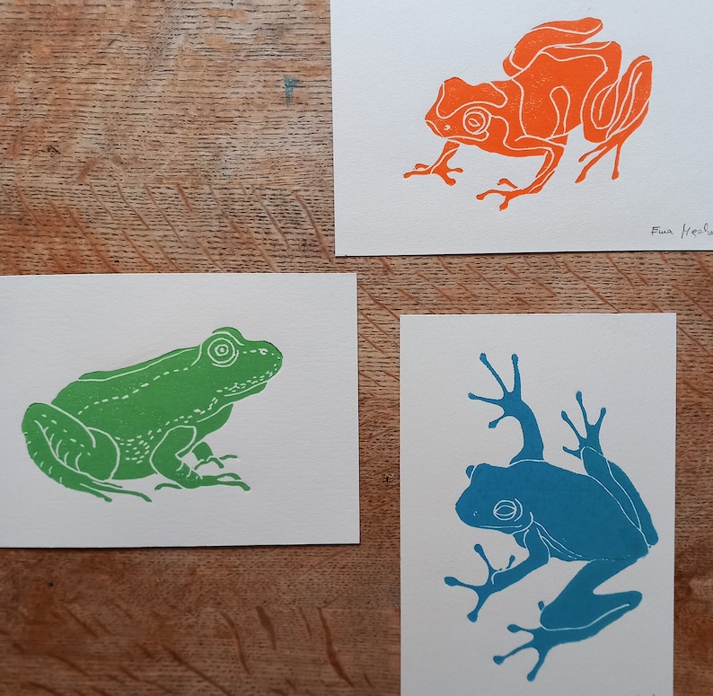 Linocut Frog - Original Art Print, Nature Wall Art, Limited Edition ...