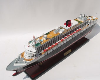 RMS Queen Mary 2 Ship Model 70cm - RMS Queen Mary 2 Wooden Ship Model - Special Edition