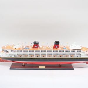 Disney Magic Cruise Ship Model 100cm (39&quot;) with Lights – Handmade Wooden Model – Nautical Display