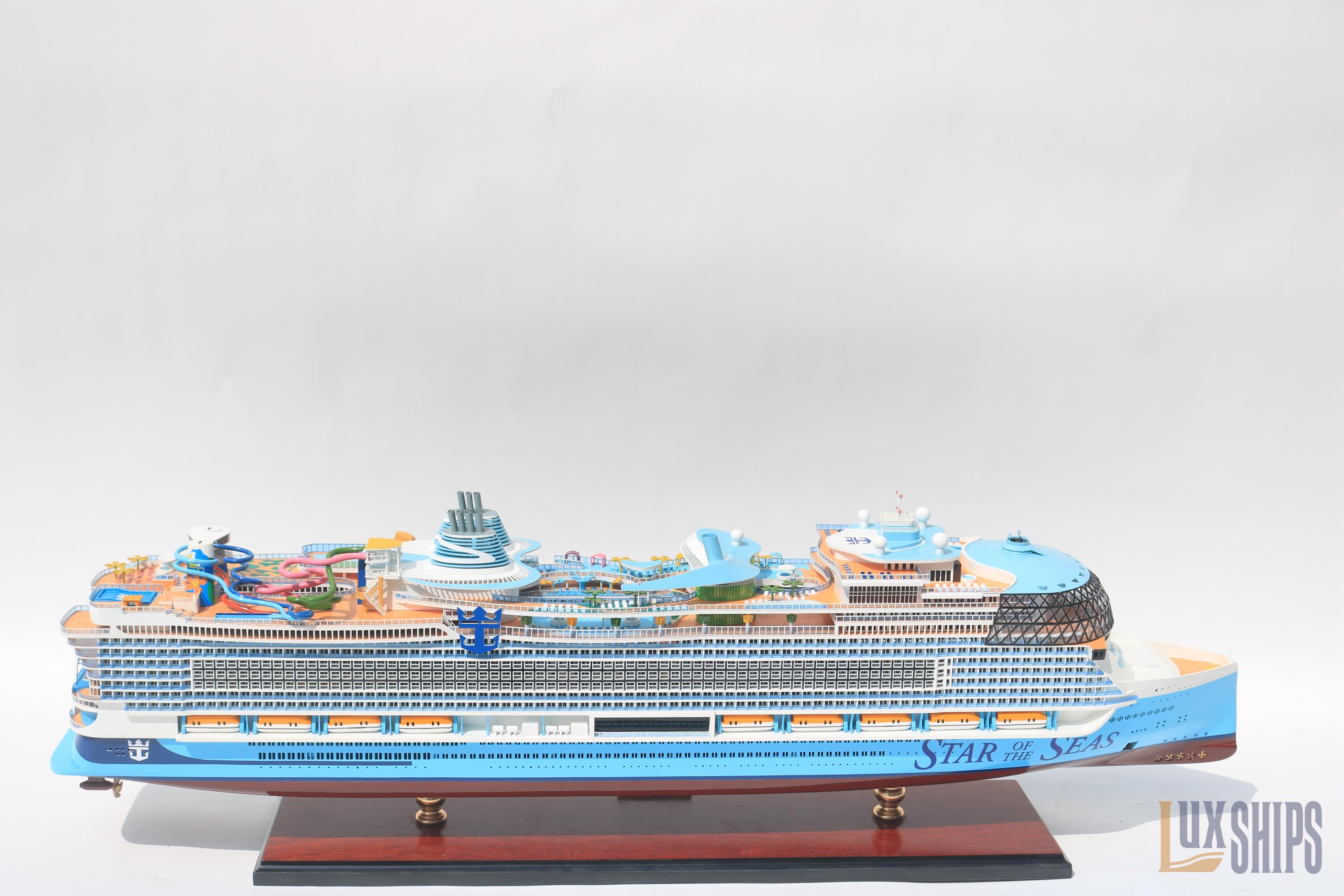 MRE Miniatures Seven Seas Voyagerクルーズ船模型 手作りのスター・オブ・ザ・シーズ木製船模型 92cm – ロイヤル
