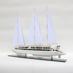 Le Ponant Yacht Model 90cm – Premium Wooden Sailboat Replica – Nautical Art for Collectors