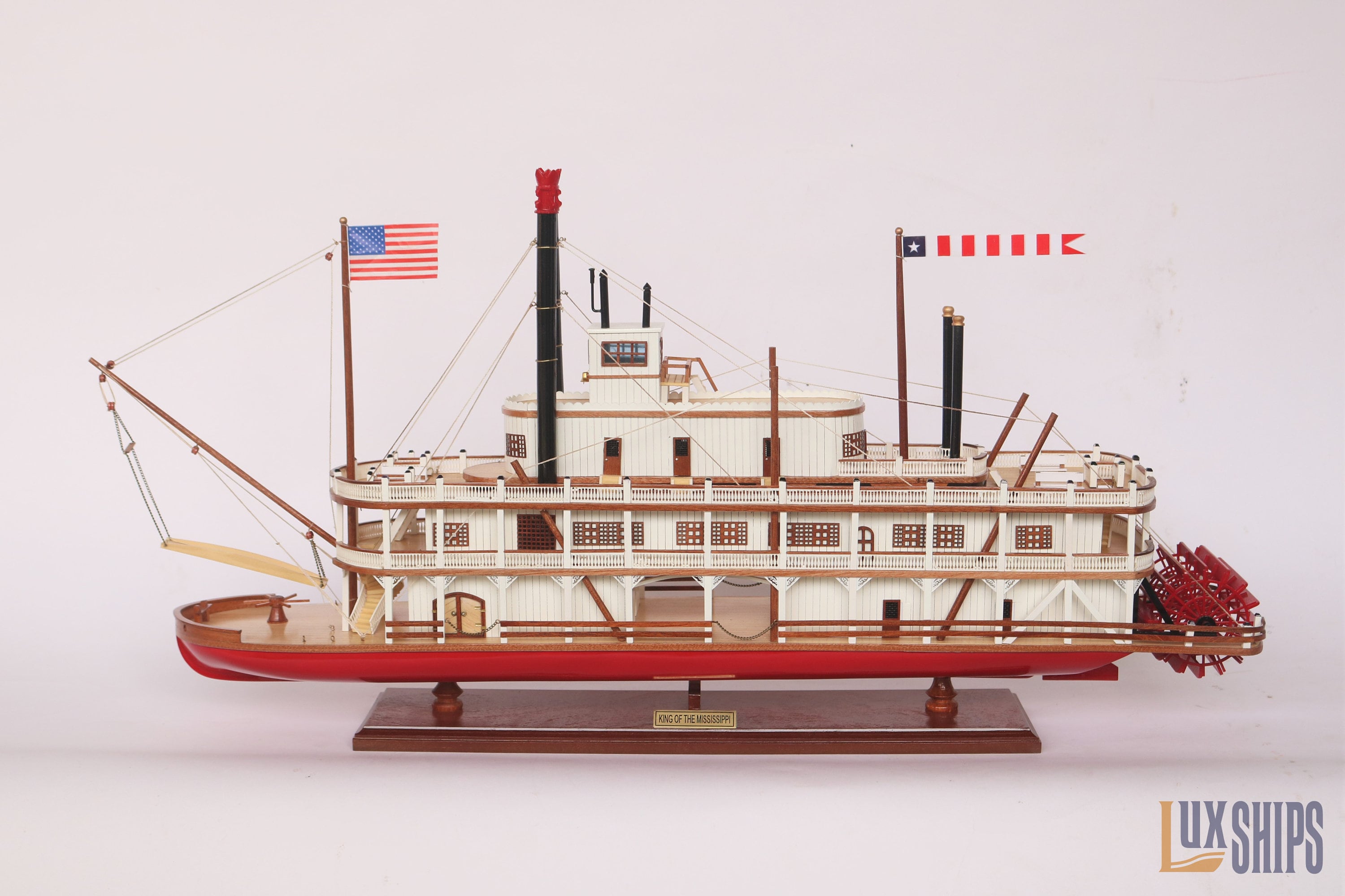King of Mississippi 木製 模型 蒸気船モデル1/50スケール Wooden Paddle Steamer Model: King of the Mississippi 1:80