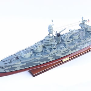 USS TEXAS (BB-35) Ship Model, Camouflage color, Wooden Model Ship is for Sale