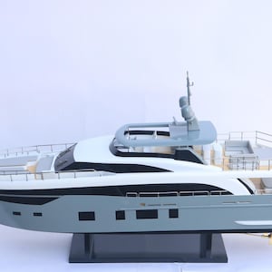 PRINCESS 35M Model Yacht, Wooden Ship Model is for Sale - Gray Color