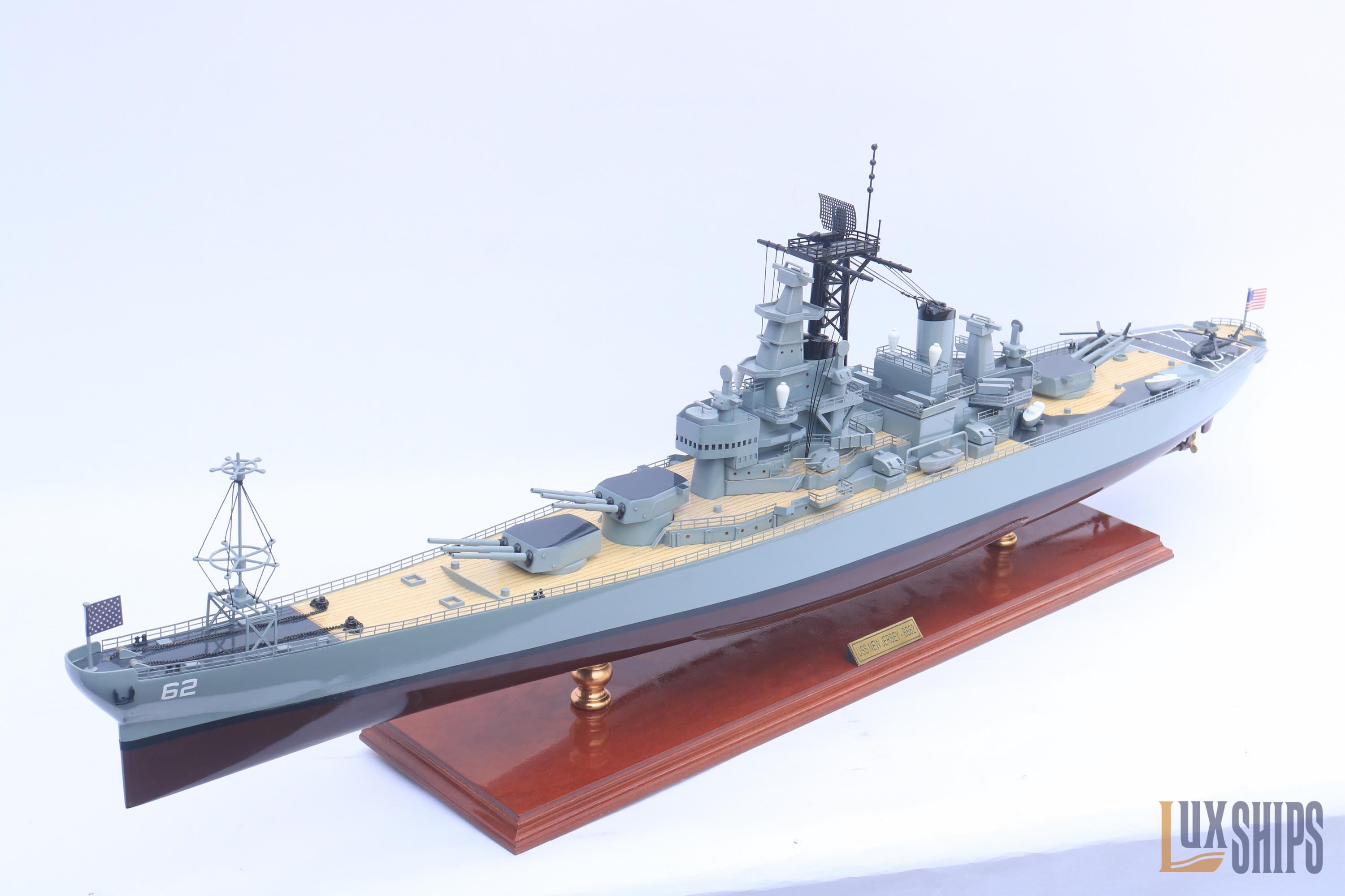 USS New JERSEY BB-62 Ship Model - Wooden Model Ship is for Sale