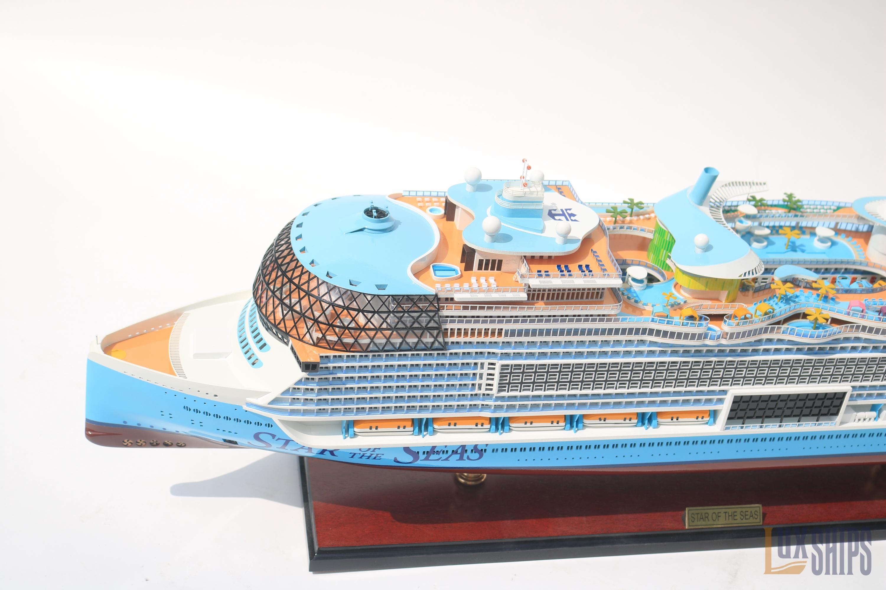 手作りのスター・オブ・ザ・シーズ木製船模型 92cm – ロイヤル