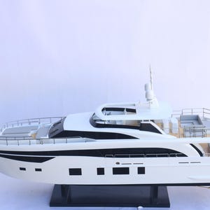 PRINCESS 35M Model Yacht, Wooden Ship Model is for Sale - White Color